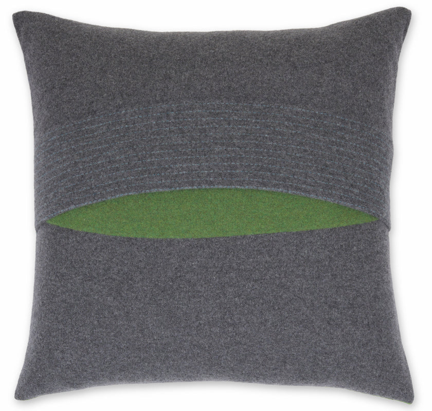 Green Rainbow After The Storm Textured Stripe Cushion Large
