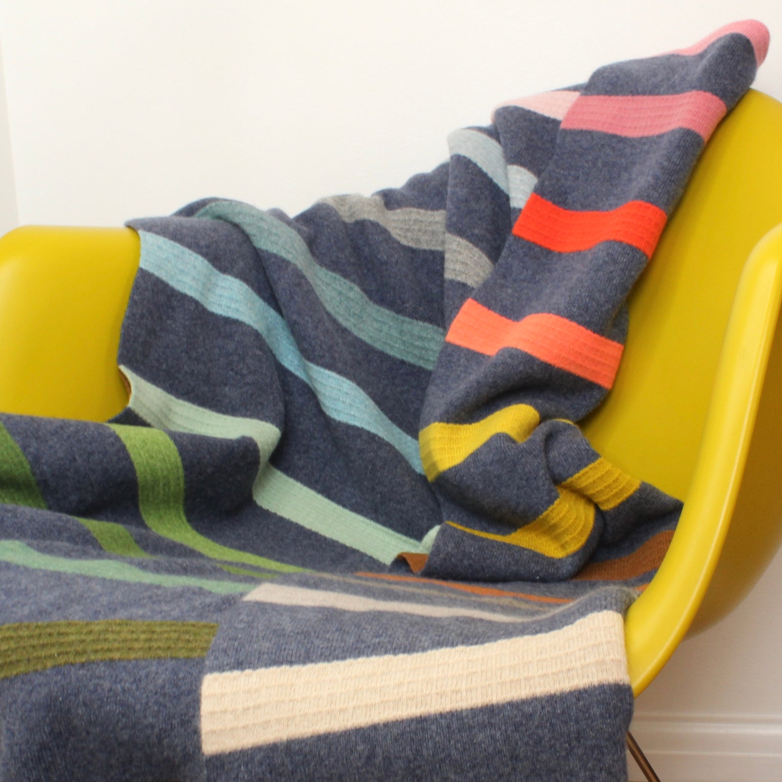 Lonely Mountain Textured Stripe Scottish Lamb's Wool Throw