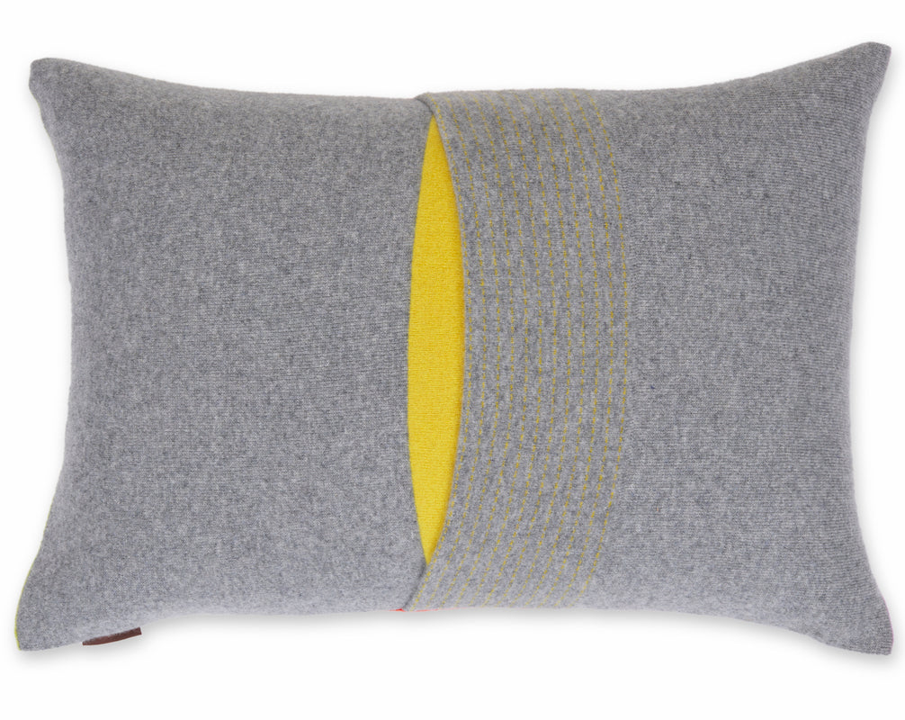 Ochre Rainbow After The Storm Textured Stripe Cushion